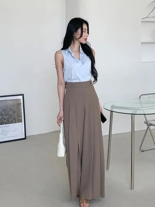 

Ele ort Svel Ne Vest Women's Faion Summer irt Versatile Straight Cut Thin Material Color