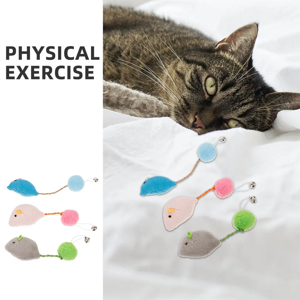 3pcs Mouse Toys Cat Toys Interactive Chew Toy for Cats Exercise Play Mice Stuffed Mouse Toy for Kittens and Cats