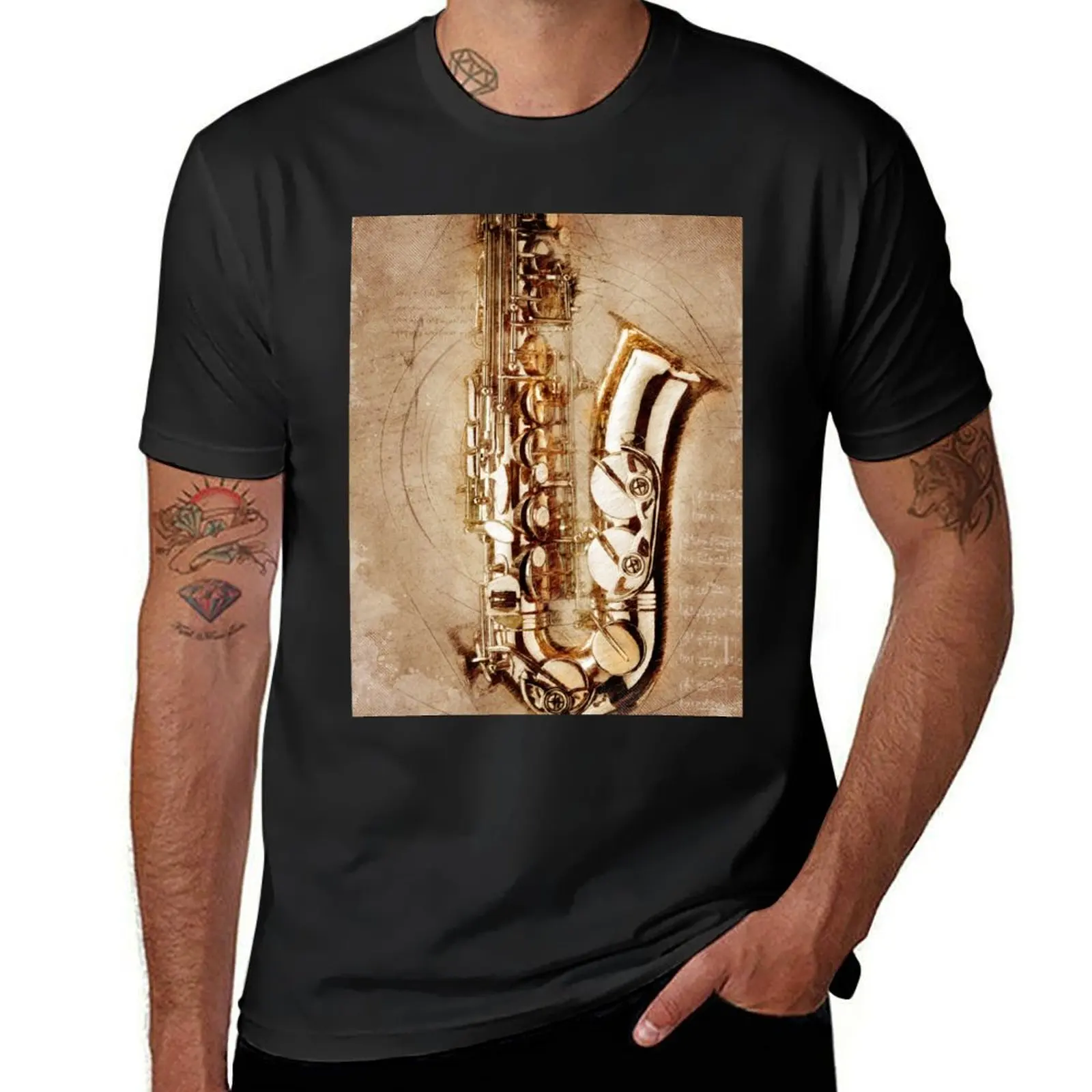 

Saxophone #saxophone #sax #music #art T-Shirt quick drying funnys oversized t shirts for men