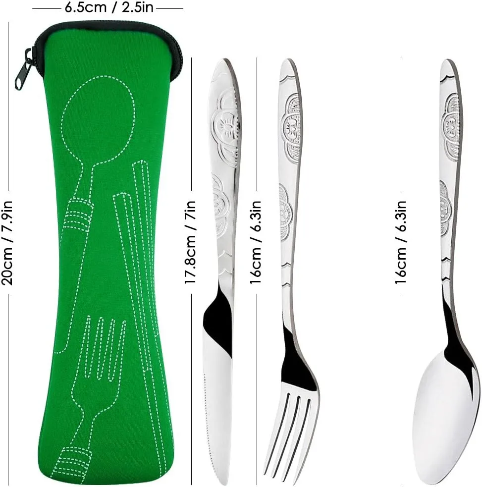 Picnic Set Tableware Washable with Zipper Travel Cutlery Kit Case Portable Pouch for Dinner Household Tool Travel Camping Spoon