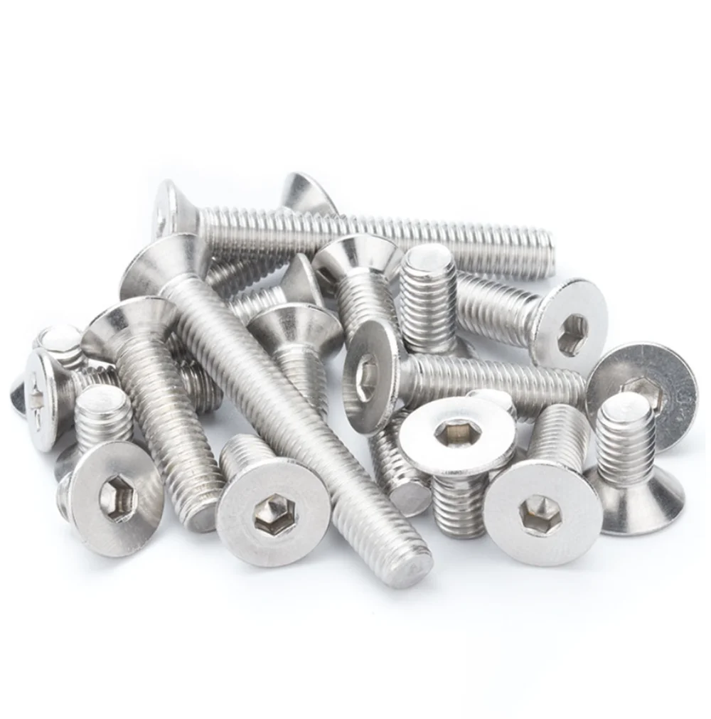 5-100Pcs 304 Stainless Steel Countersunk Head Hex Socket Screws Flat Head Allen Bolts M3*3-100 for Machinery DIY Repair Assembly