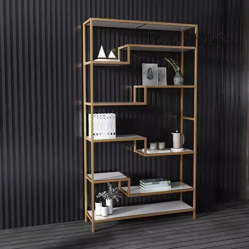 

Block simple modern Bogu frame wrought iron shelf flower shelf office
