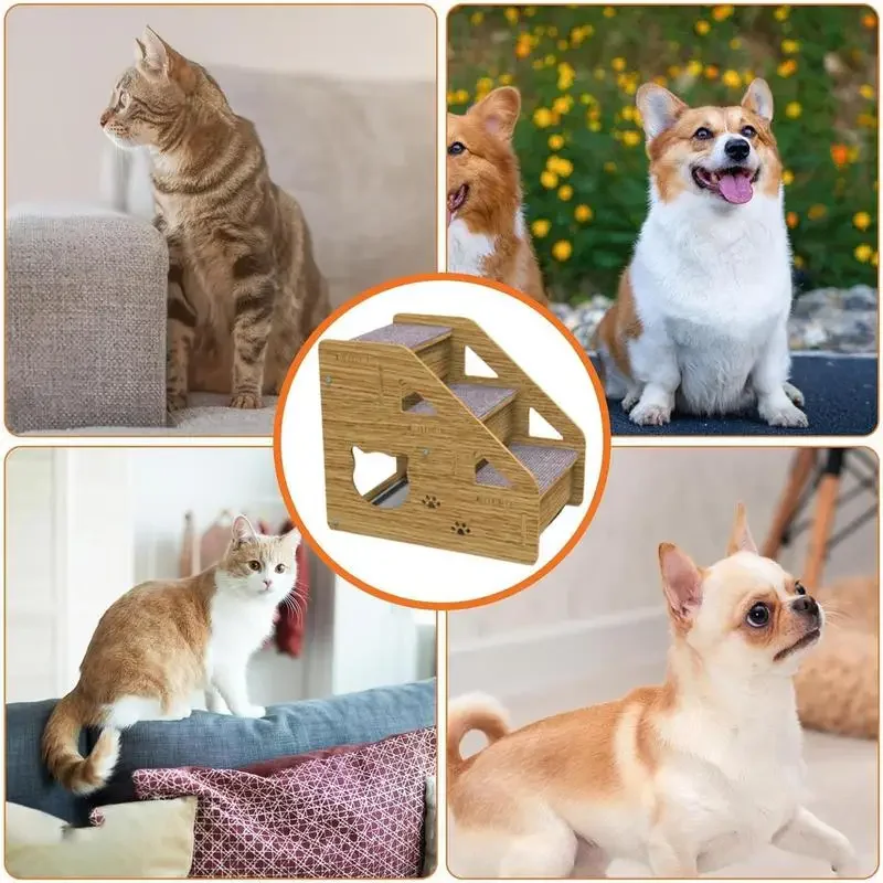 Sofa Ladder Cat and Dog Steps Wooden Pet Ladder Elderly Cat and Pet Dog Bed Ladder Home Fun Staircase  Atmosphere Furniture