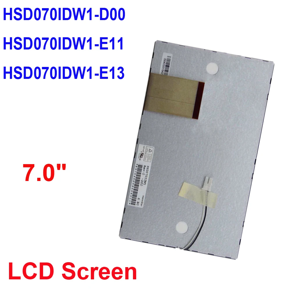 

7 Inch TFT LCD Screen For HSD070IDW1-D00 HSD070IDW1-E11 HSD070IDW1-E13 60pin 800 * 480 for Car DVD GPS LCD Screen Display