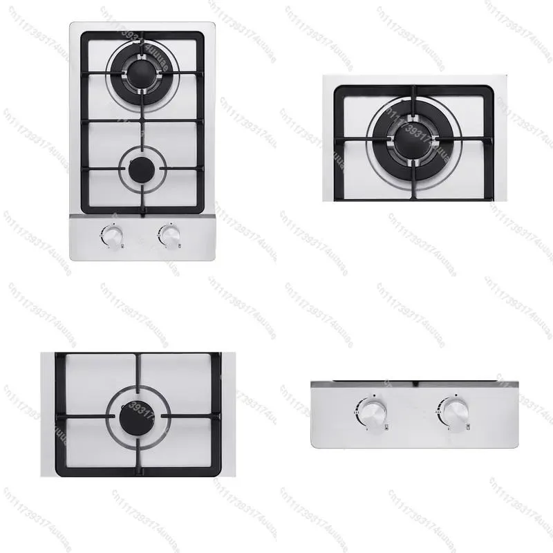 For Two Burner Gas Cooktop Stainless Steel Panel LPG Propane Stove Top Built In Hob for Home Kitchen RV Hotel Restaurant Use