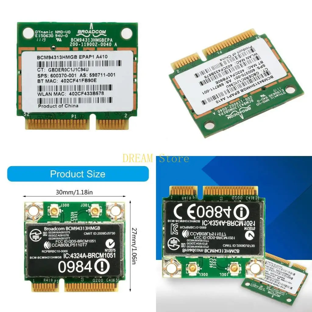 

BCM94313HMGB 802.11n 150 Мбит/с двухдиапазонная полумини-PCie беспроводная Wi-Fi карта BT лучшая распродажа