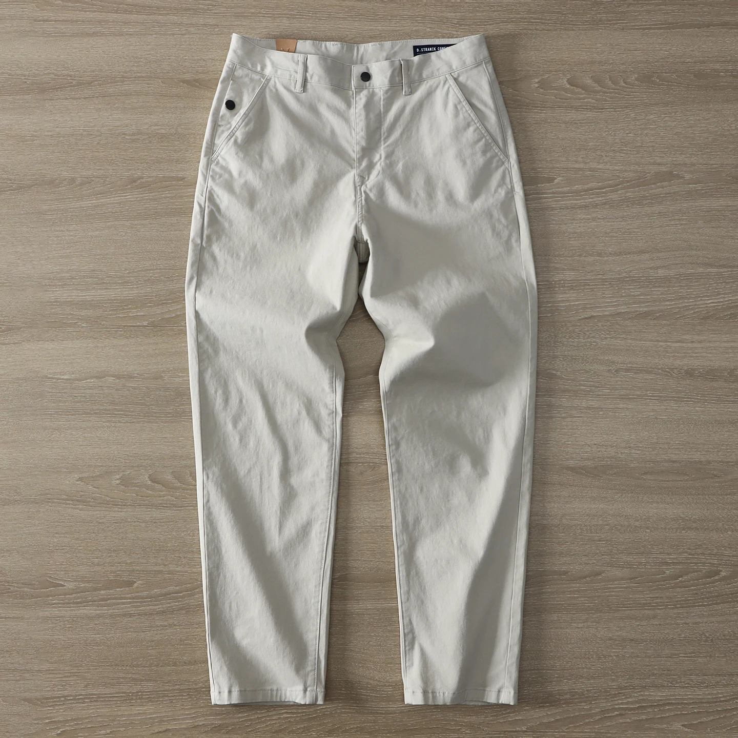 Celana Kasual Chino Retro Jepang Baru Musim Semi Musim Gugur Celana Panjang Lurus Longgar Tebal Elastis Mikro Dicuci Katun 98% Sederhana Pria