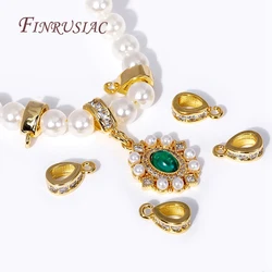 18K Gold Plated Zircon-Set Pendant Bail For DIY Jewelry Making Supplies Accessories Wholesale