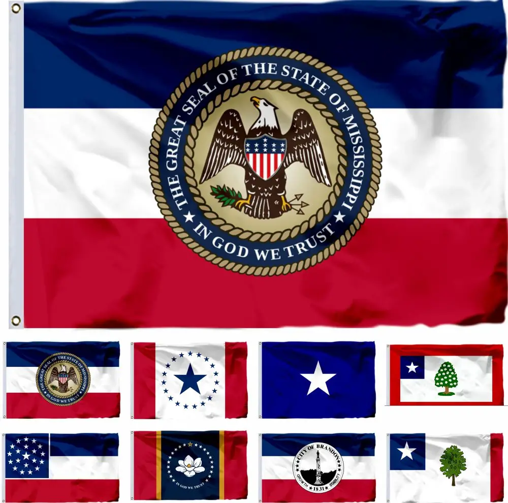 USA Great River Mississipp Flag Brandon US Guanica American United States Flags and Pearl Banners