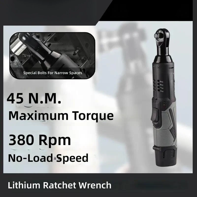 for Professional Heavy Duty Compact Thin 90 Degree Automotive Fastening Tool Wireless Electric Ratchet Wrench for Car