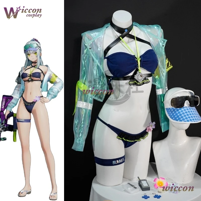 Костюм для косплея Frontline 2 Klukai для девочек, купальник-бикини с пальто, шляпа для девочек, Klukai HK416, наряд для ролевых игр для девочек на Хэллоуин