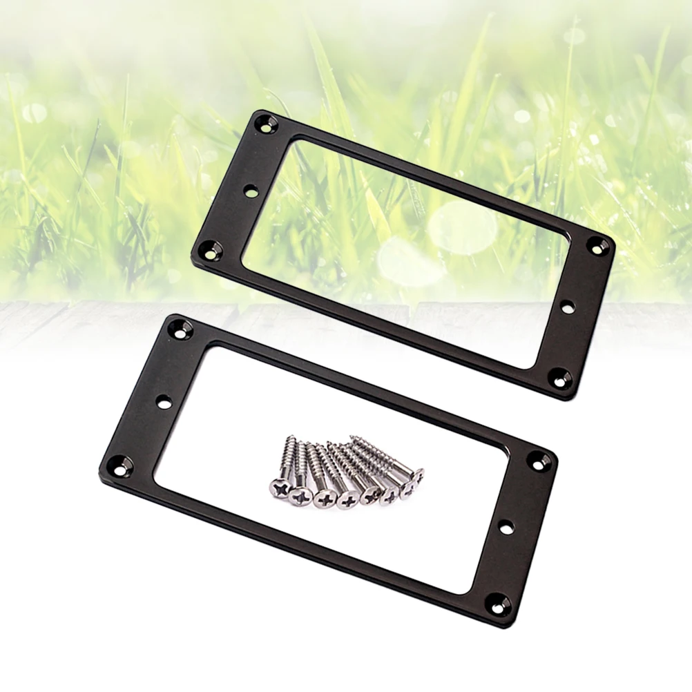 

2 Pcs Dual Pickup Frame Guitar Pickups Rings Double Coil Black Humbucker Covers