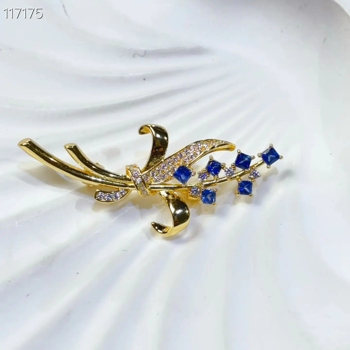 

Adorable 925 Silver Bouquet Brooch for Party Natural Sapphire Brooch 2.5mm 0.5ct Genuine Blue Sapphire Jewelry