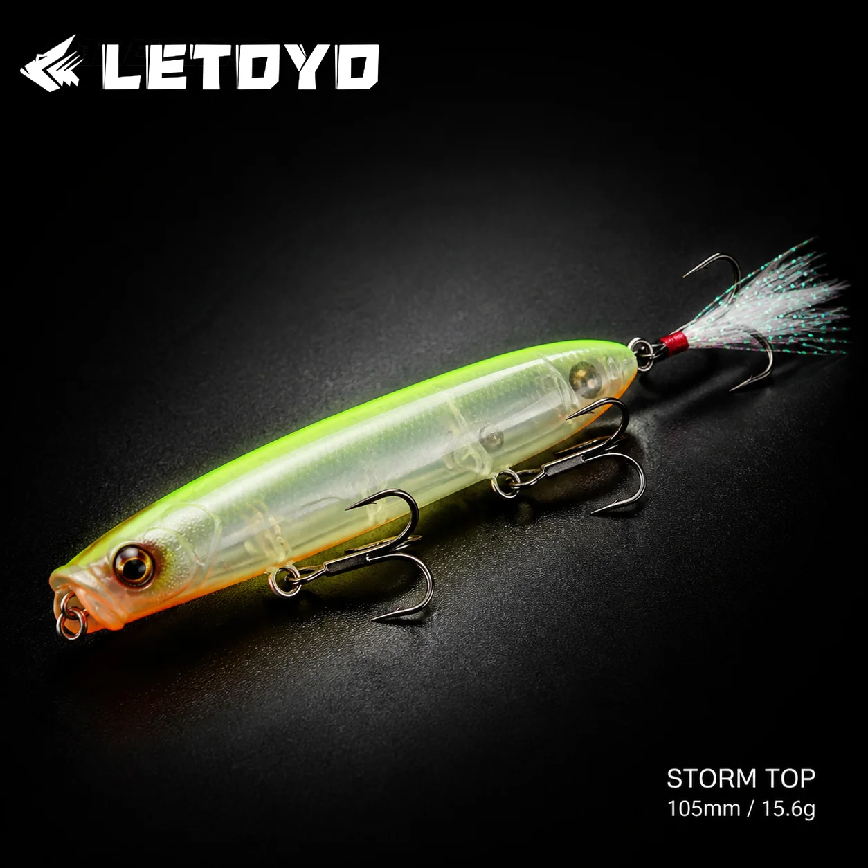 LETOYO 105mm 15.6g Pencil Lure Hard Bait Topwater Popper Wobbler Floating Surface Fishing Lure Artificial Bait for Bass Pike