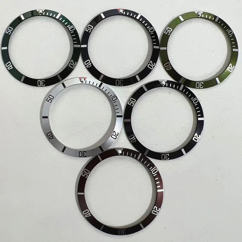 High-Quality Magnalium Digits 37.5mm-30.7mm One Color GMT Watch Bezel Insert Fit 40mm SUB Watch Case NH35 NH36 Movement Bezel