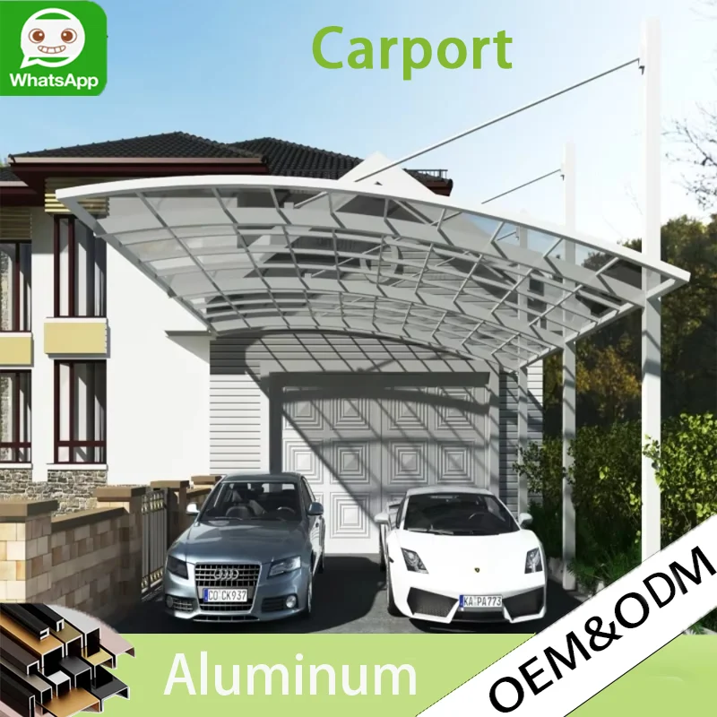 

Custom Portable Modern Aluminum Carport, Waterproof Outdoor Sunshade Awning For Apartment Villa Driveway