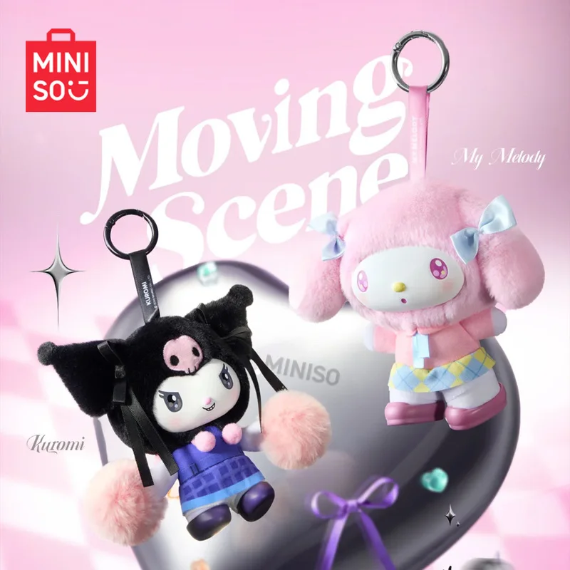 

Official Miniso Sanrio Heartwarming Shots Series Kuromi Melody Kawaii Plush Doll Trendy Backpack Decorations Fans Holiday Gifts