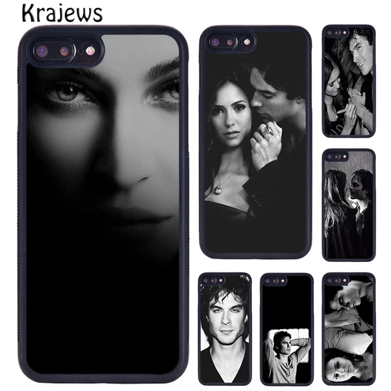 Krajews Damon Elena The Vampire Diaries Phone Case For iPhone 16 15 14 plus 11 12 mini 13 Pro XR XS Max cover coque