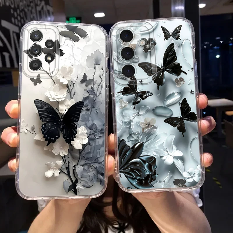 Beautiful Butterfly Art Case for Samsung Galaxy A56 A55 A23 A14 A26 A24 A36 A13 A15 A25 A34 A35 A33 A73 A54 Soft Phone Cover
