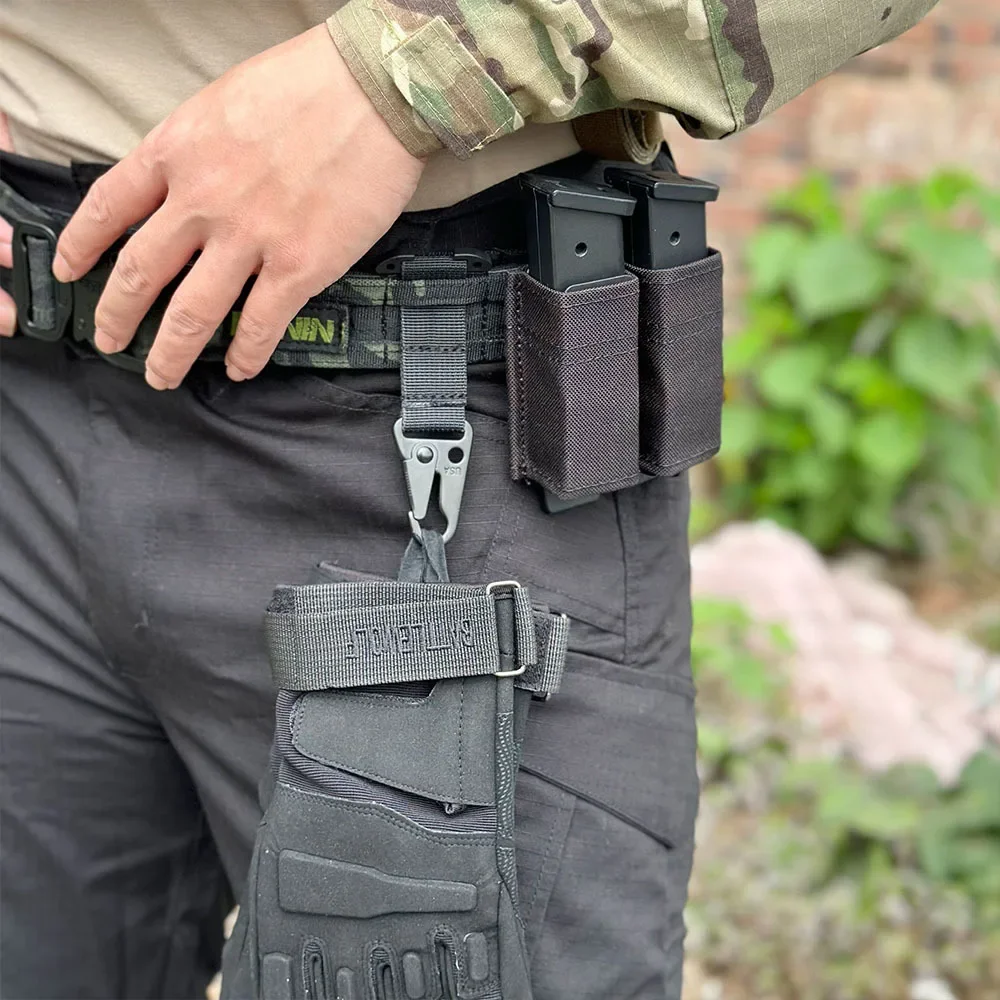 2 قطعة والعتاد التكتيكي EDC خطاف الصدام مولي حزام كليب مع المحملة في الهواء الطلق جبل حزام المعركة أداة لقفازات سلاسل المفاتيح سترة صيد والعتاد #6