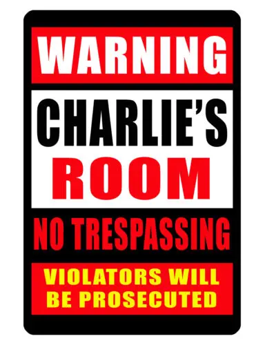 Personalized Room Security Sign Printed with YOUR NAME Custom Aluminum Sign #209