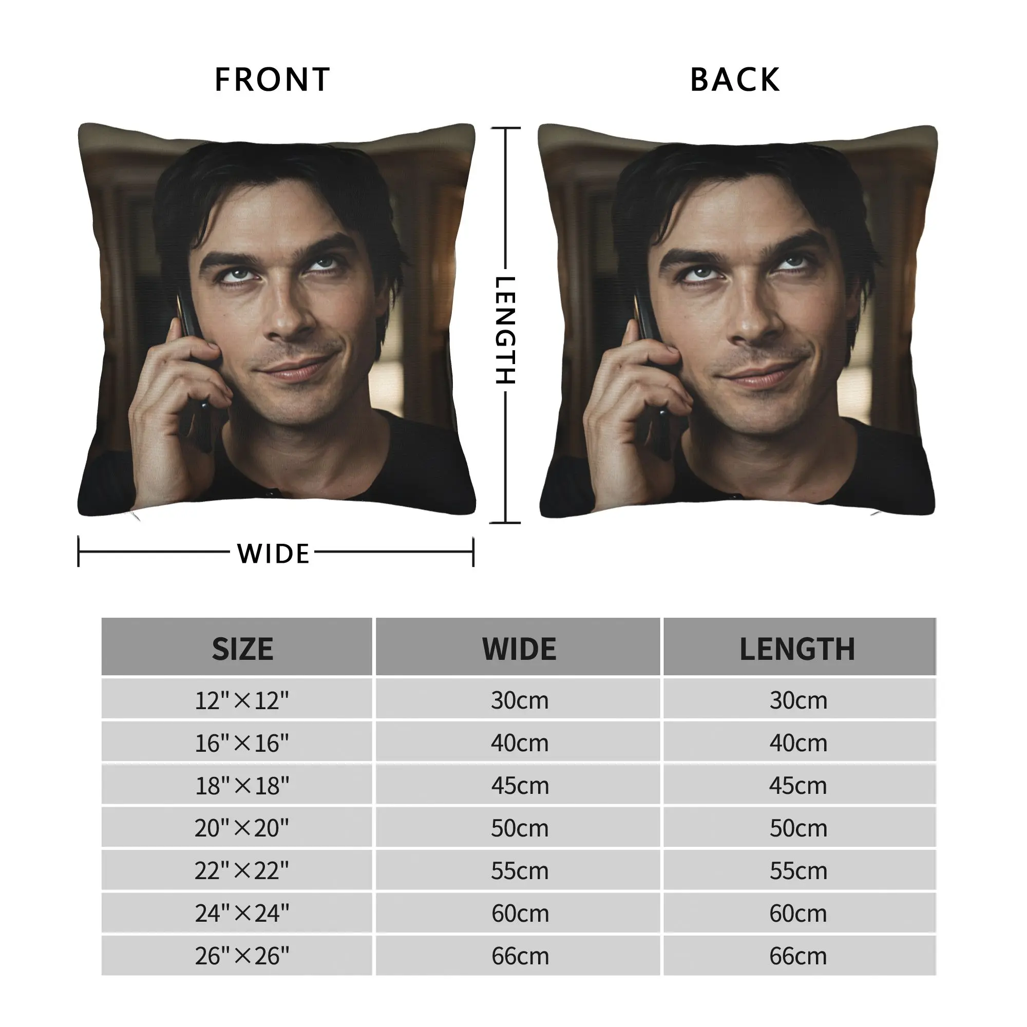 Pillow Cover Damon Salvatore Call Scene  Kawaii Pillow Case For Chair Sofa Home Decor Pillowcases