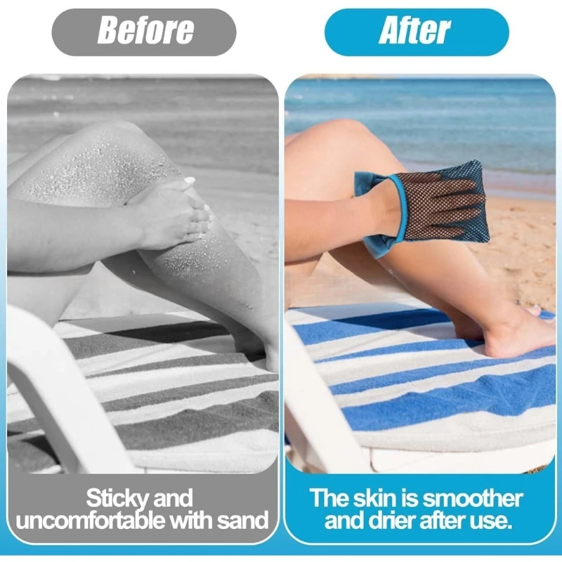 قفازات إزالة الرمال القابلة للغسل أداة تنظيف الرمال للتخييم وأنشطة الشاطئ 15UB