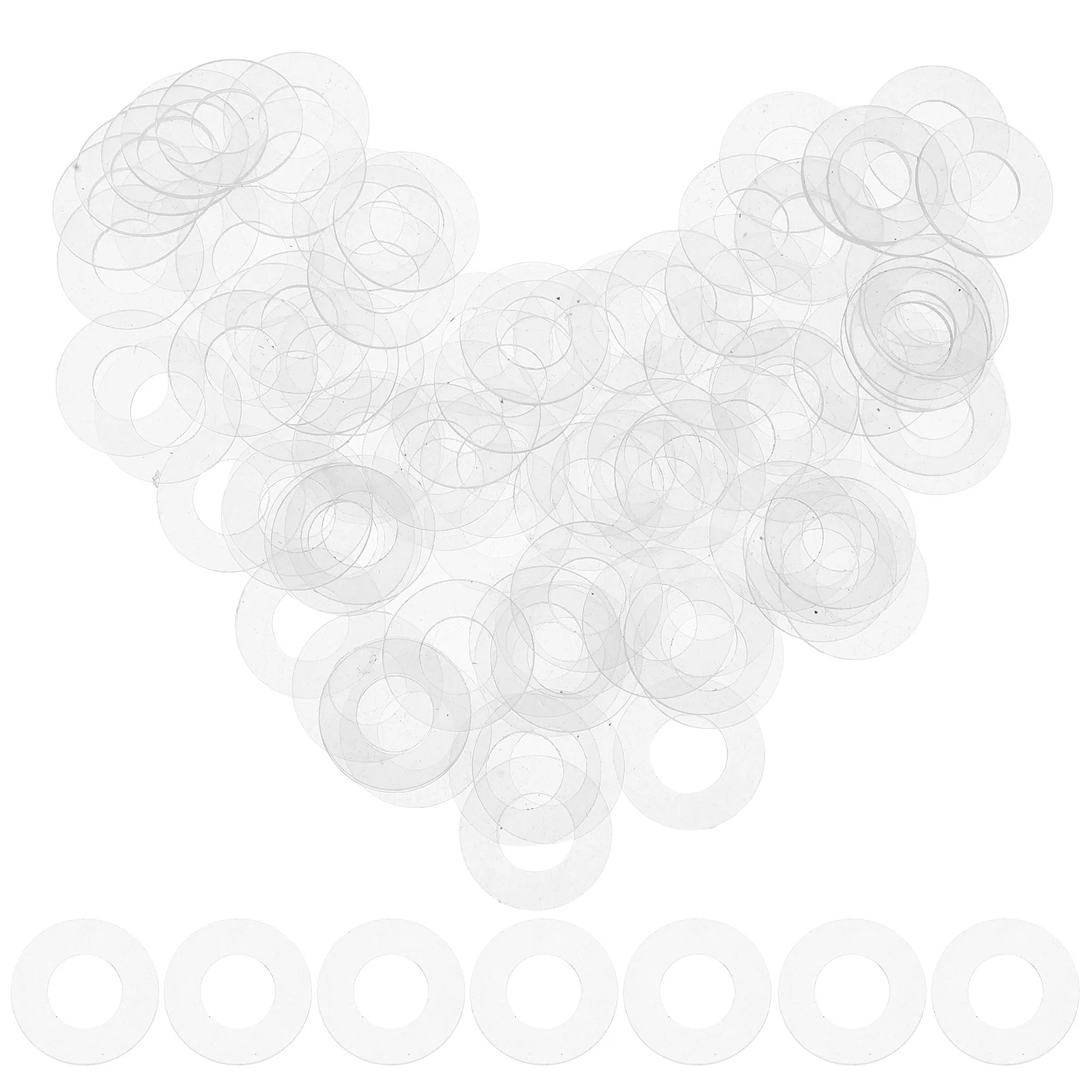 

100Pcs Clear Plastic Flat Washer High Temperature Resistant Insulating Transparent Sealing Gasket Replacement for Faucet Pipe