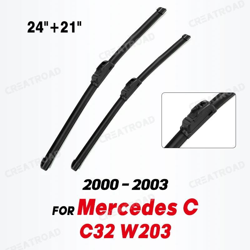 Wiper LHD Front Wiper Blades For Mercedes-Benz C-Class C32 W203 2000 - 2003 Windshield Windscreen Window Brushes 24\