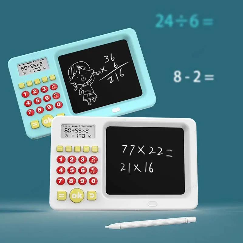 Imagem -02 - Placa de Escrita Crianças Inglês Prancheta Matemática Treasure Training Aprendizagem Lcd Espanhol Calculadora Máquina Aritmética Mental