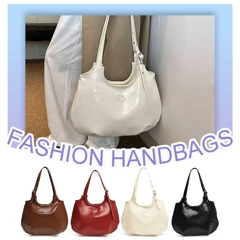 

Tote Bag for Women Solid Shoulder Bag PU Leather Adjustable Strap Underarm Bag Satchel Purse for Work Travel