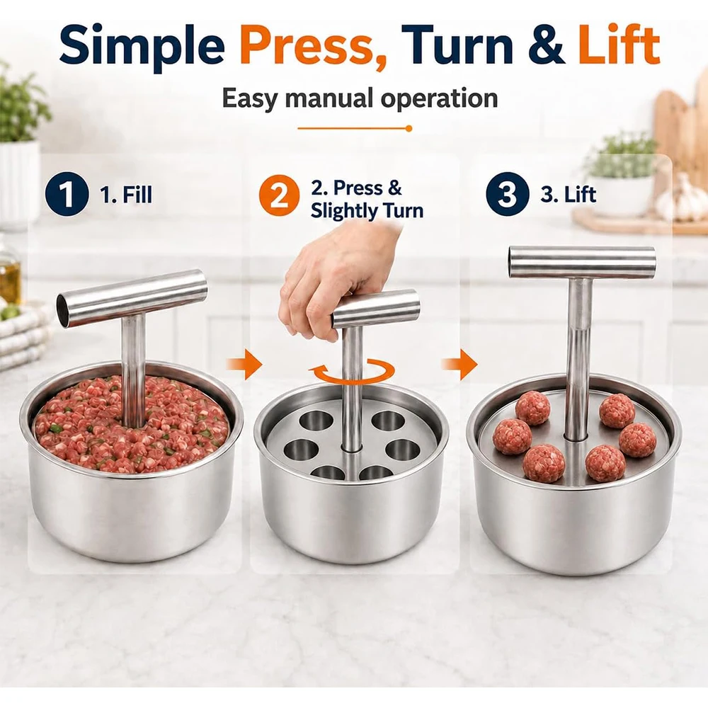 E9, Alat Pembuat Bakso Manual  - Meat Patty Maker Press Manual ulasan dan harga