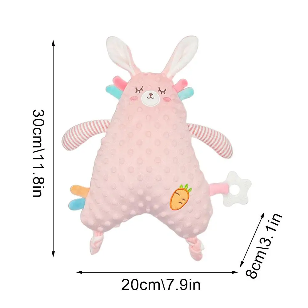 Baby Soft Plush Comforter Short Plush PP Cotton Newborn Sleep Aid Pacifying Doll Cute Hand Puppet Toy For Infants 0-6-12 Months