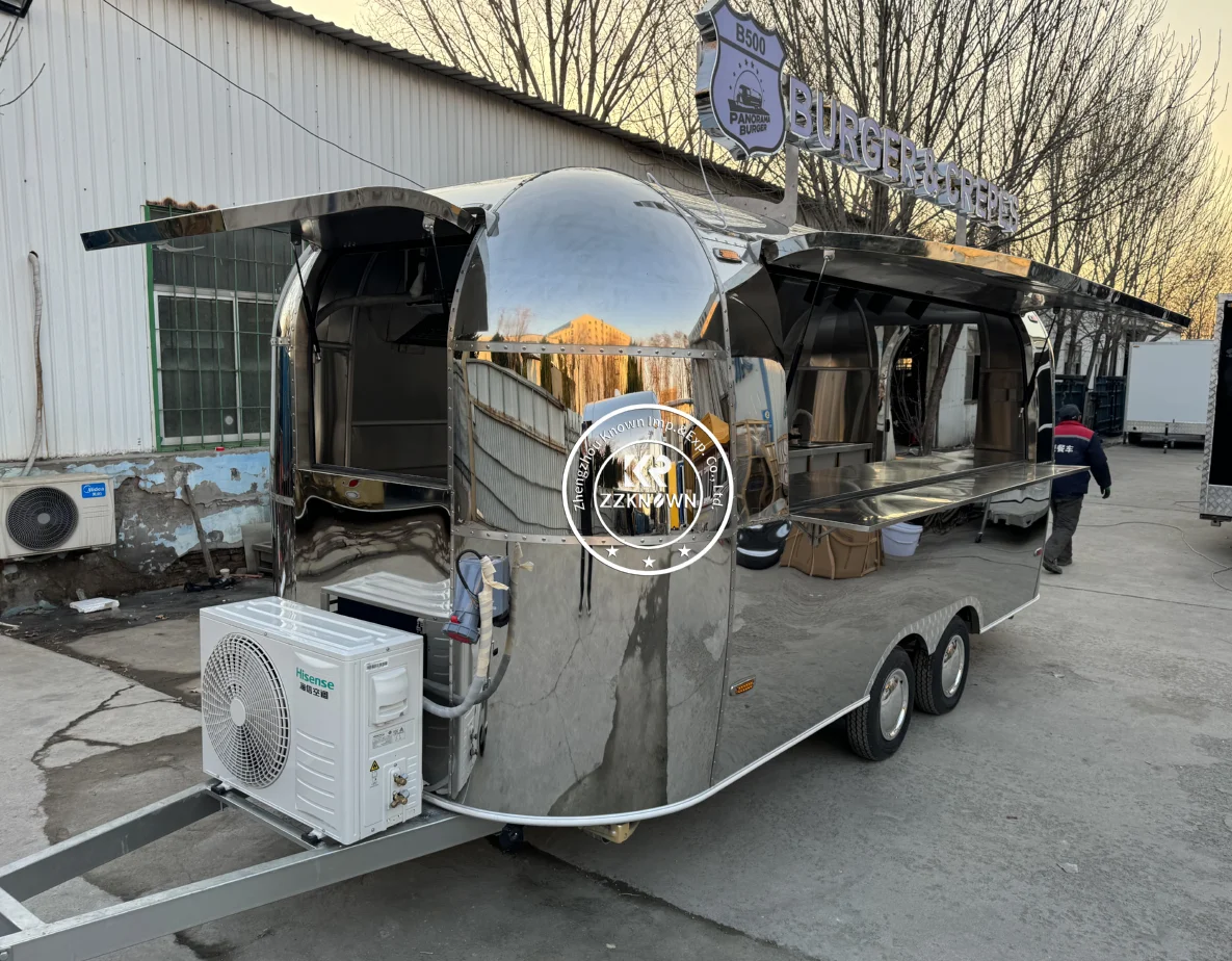 

Customized Food Truck Trailer Fully Equipped Food Trailer USA Kiosk BBQ Snack Truck With Full Kitchen