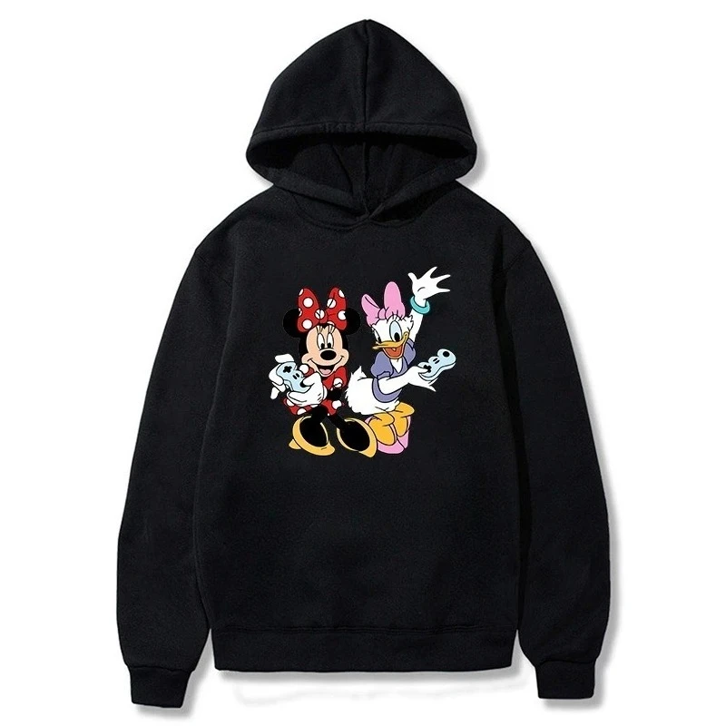 ديزني ميني ماوس وديزي داك طباعة الفتيات عارضة الأزياء مقنعين البلوز الأطفال الخريف والشتاء مريحة Pullove #5