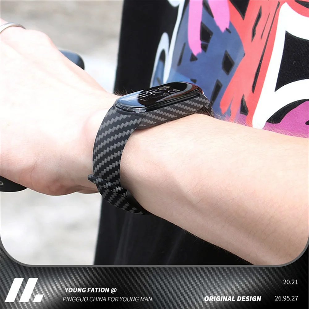 Wristband No Deformation Printing Wrist Sports Watch For Replace Strap Wear-resistant And Tough Lightweight Carbon Fiber