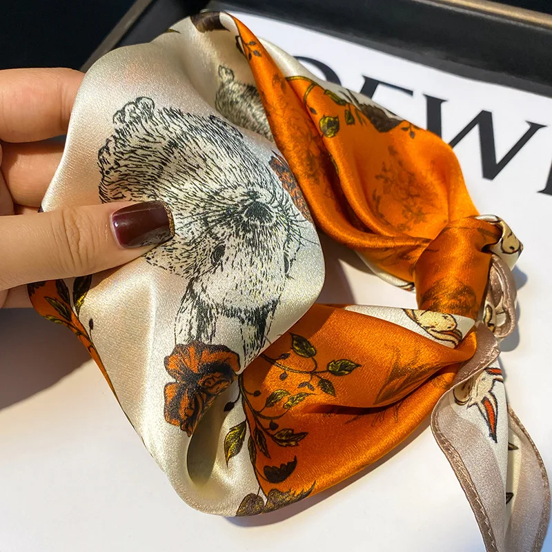 

100% натуральный шелковый шарф, женский шелковичный роскошный квадратный модный шейный платок с принтом для волос, шаль, хиджаб, бандана, шарфы
