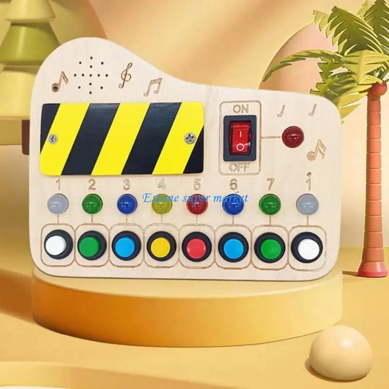 090B 幼児の聴覚感覚の発達のための木製音楽ビジーボード、微細運動能力