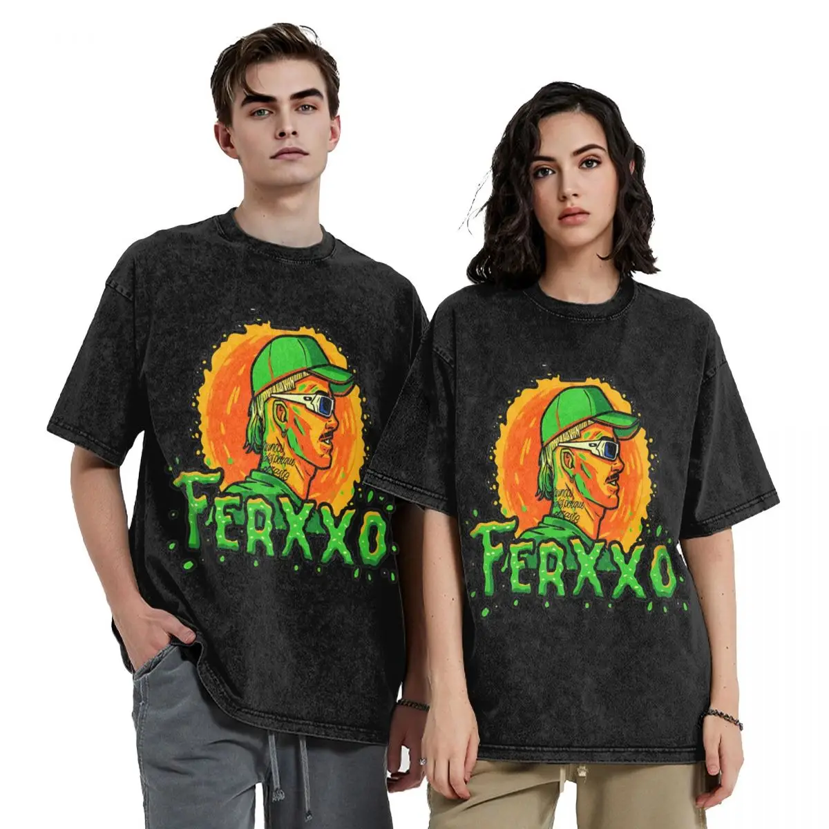 Ferxxo Nitro Jam Tour De Feid FERXXOCALIPSIS Tour 2024 T Shirt Washed Short Sleeve T-Shirts Novelty for Men Women Tee Shirt