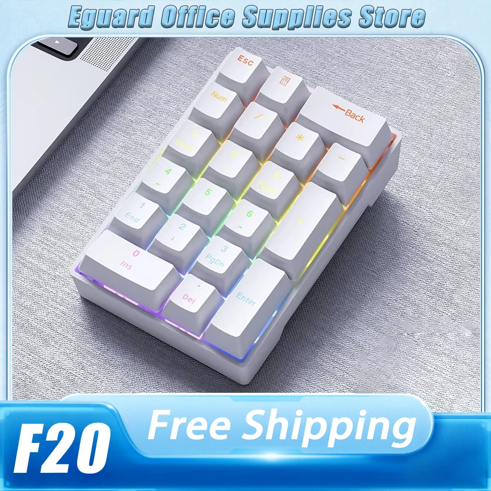 Forgeant F20 Mechanical Keypad Mini Wired Numeric  Keypads 20Keys Customized ABS Keycaps USB PC Gamer Accessories Number Pads 