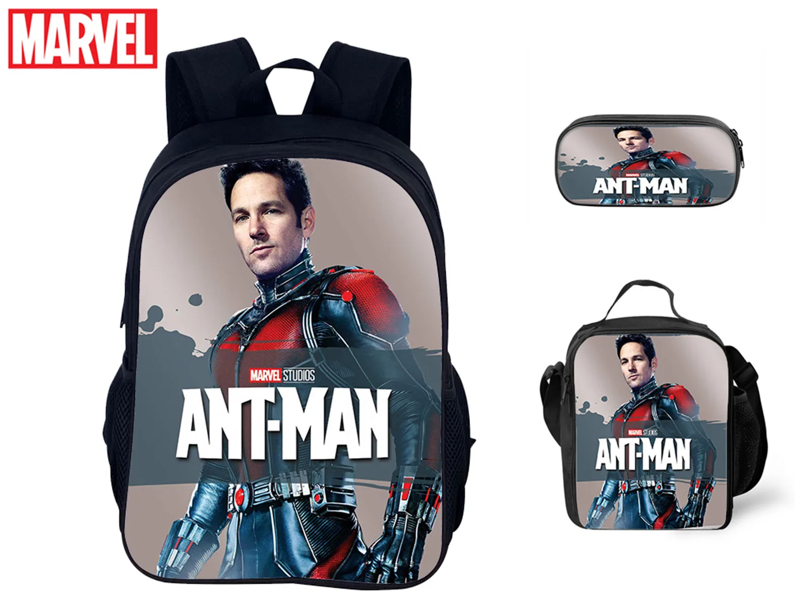 

Kid Classic Ant-Man Daily Backpack with Lunch Bag,Pencil Case 3Pcs Set-Marvel Student Lightweight Knapsack for School