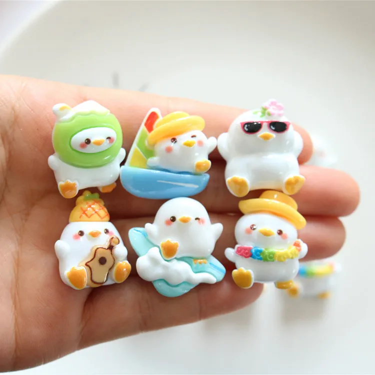 5pcs miniso series chick cartoon resin flatback cabochons diy crafts materials jewelry making charms