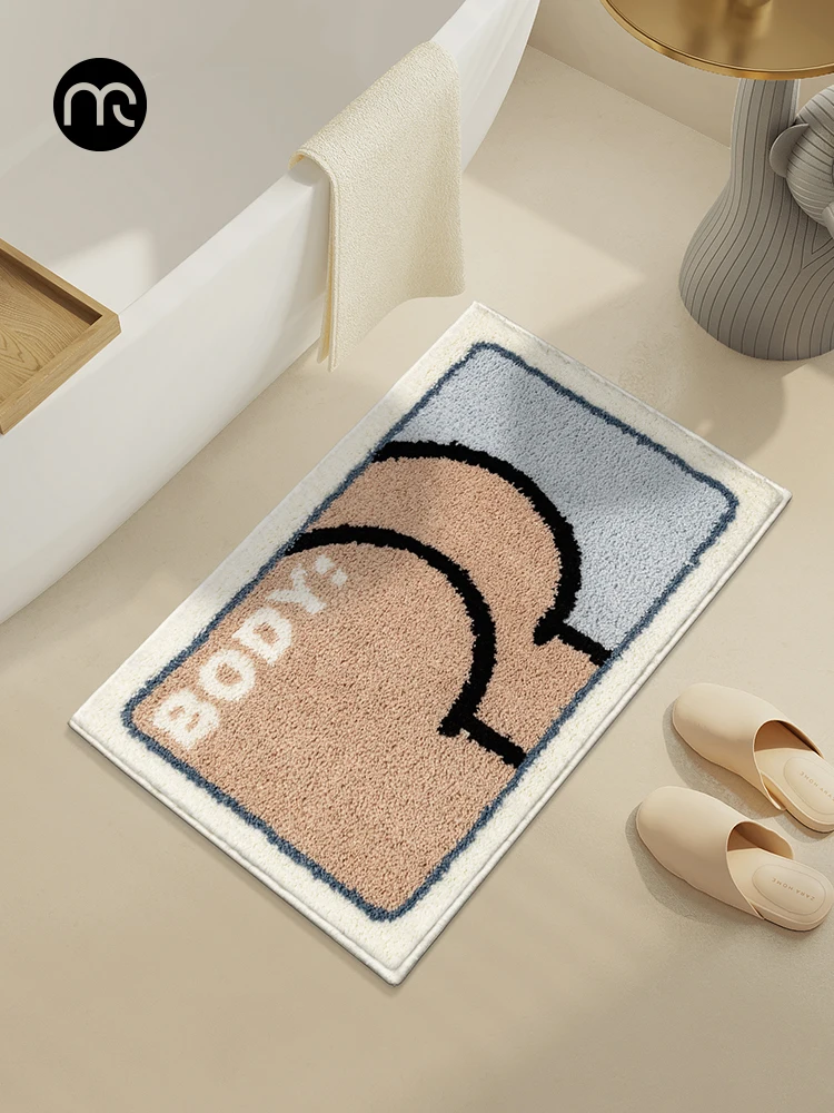 

Коврик для входной двери Muanai Batoom: впитывающий, быстросохнущий, нескользящий, для туалета, для дома, машинная стирка, из волокнистого материала