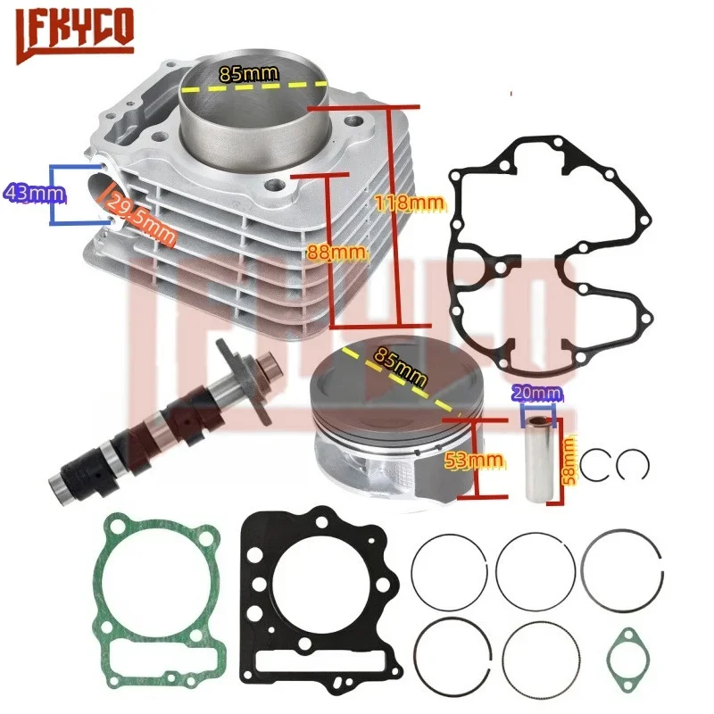 Akcesoria motocyklowe 85mm część silnika zestaw cylindrów 400CC silnik dla HONDA XR400 TRX400EX NX400 XR400R CB400SS sprzęt Motoblock