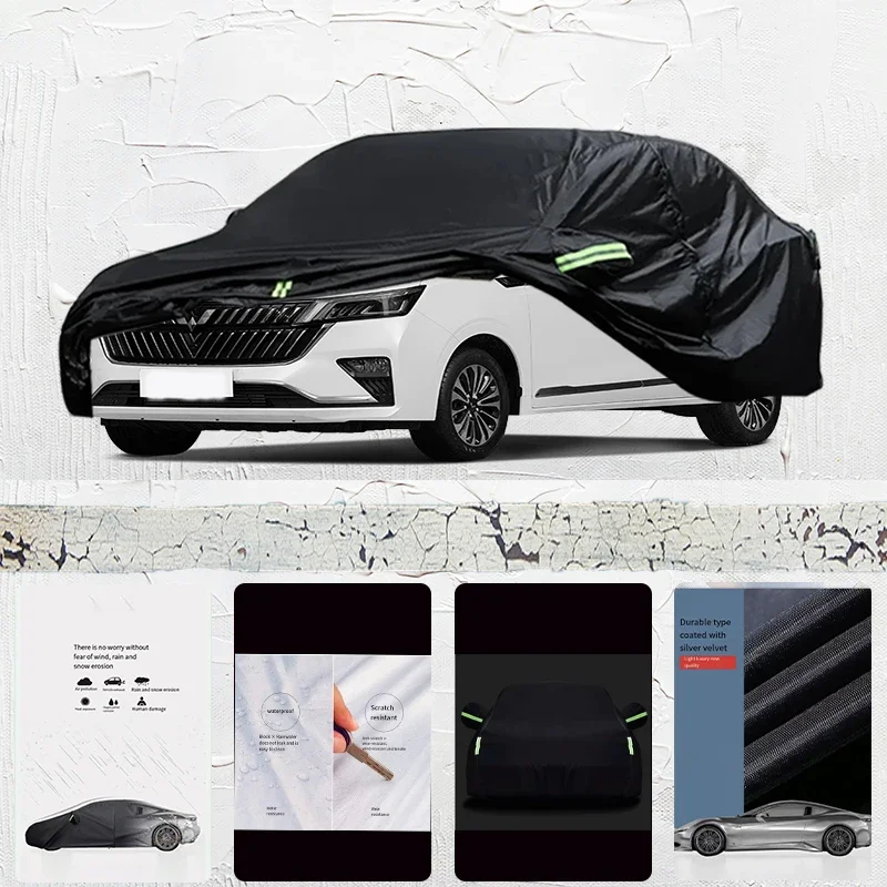 

For Wuling Jiachen Anti-UV Sun Shade Rain Snow Resistant Black Cover Dustproof Car umbrella Full Car Cover Outdoor Protection