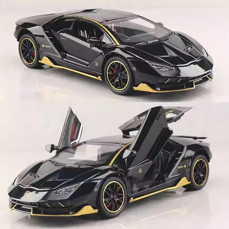 1:24 sports car LP770-4 Hot Wheels Metal Model Diecast Sport Car Simulation With Light Sound Pull Back Children toy boy