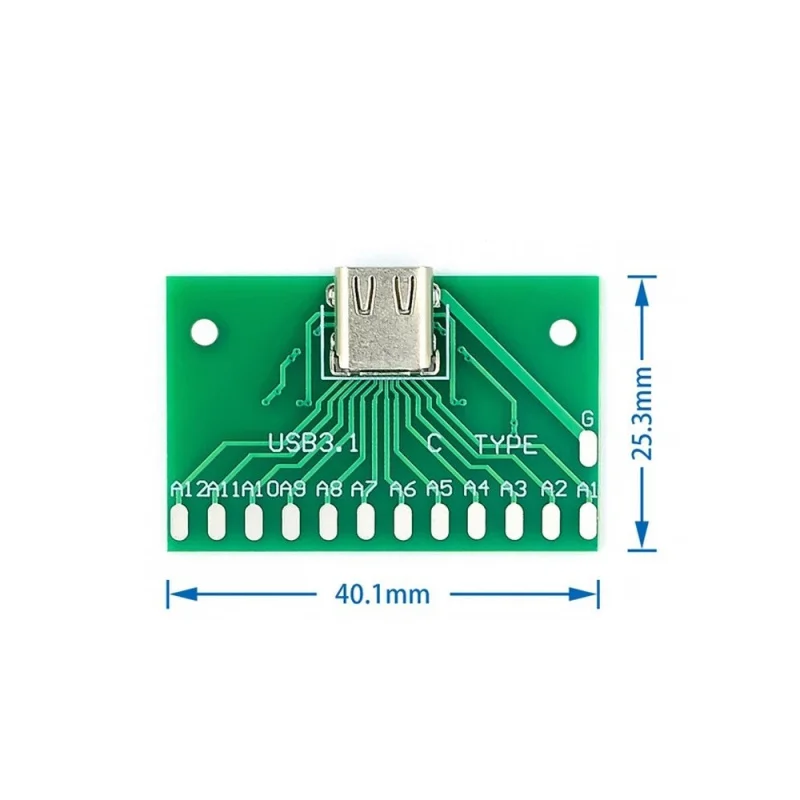 TYPE-CFemale BoardUSB 3.1BeltPCBPlate24PUsb Connector Adapter Board Current Measurement Continuity