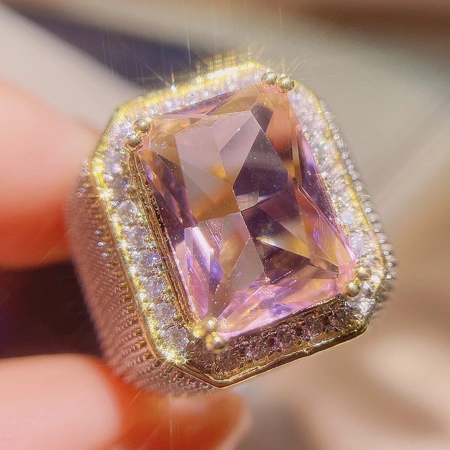 Domineering   S925 8 Color Ring for Women Man Set Halo Engagement Round Wedding Christmas Gift Party Jewelry Drop Shipping
