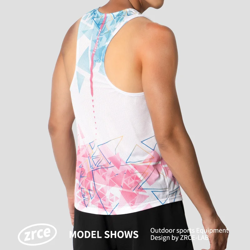 Men's Running Mesh Tank Lightweight Breathable Track and Field Marathon Vest Jogging Training Sleeveless T-Shirt Large Cuffs