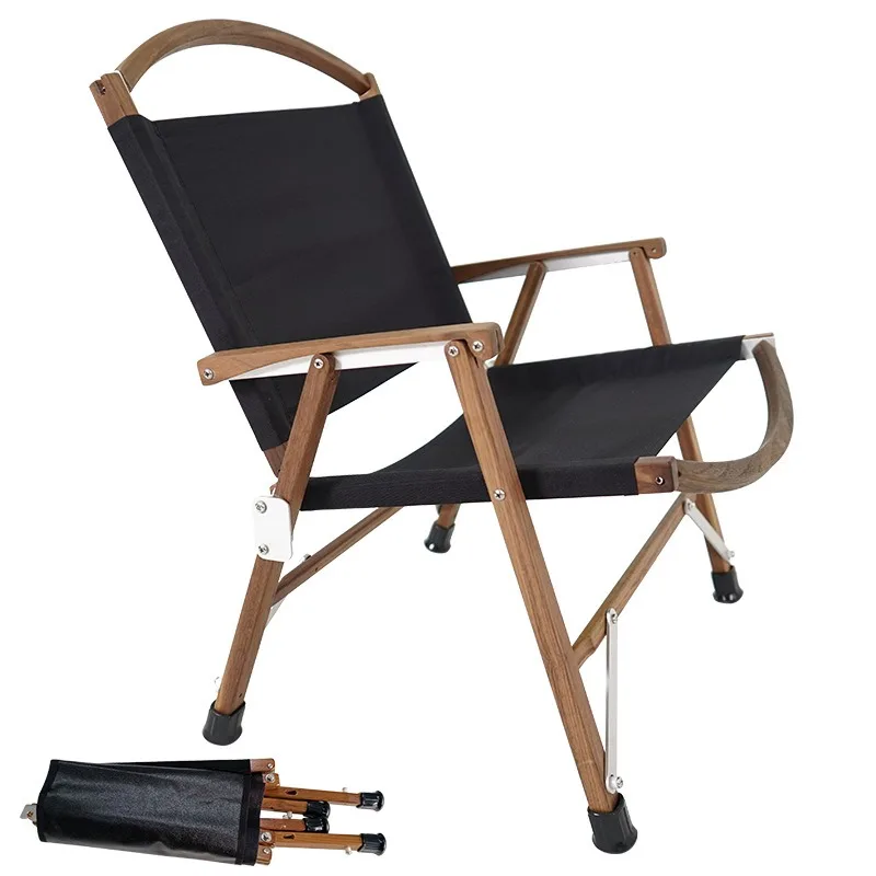 Folding Chair Made of Black Walnut Wood Portable Outdoor Camping Chair Folding Fishing Outdoor Leisure Durable Activities